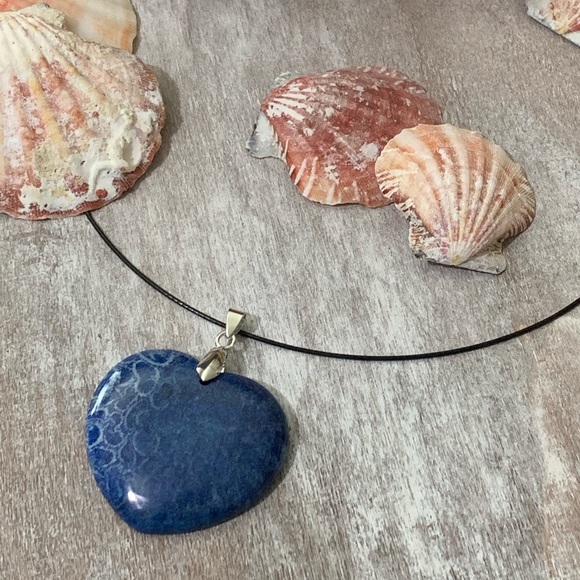 Chrysanthemum Coral Fossil Heart - Picture 2 of 5